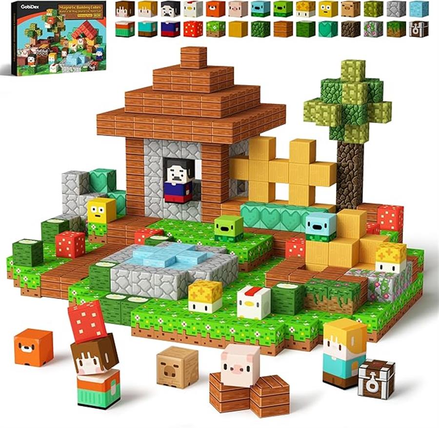 GOBIDEX BLOQUES MAGNETICOS DE GRANJA CON ANIMALES PARA EL MUNDO MAGWONDER 48 PIEZAS MODELO CZ01