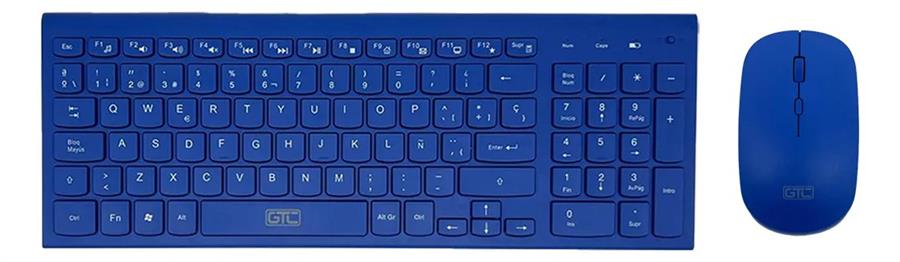 GTC COMBO OFFICE DUO TECLADO Y MOUSE INALAMBRICO CBG-026A AZUL