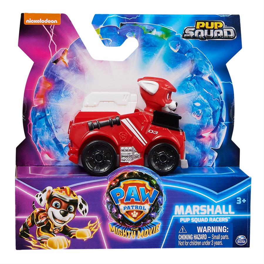 SPIN MASTER PAW PATROL THE MIGHTY MOVIE MINI VEHICULO CON FIGURA INCORPORADA MARSHALL