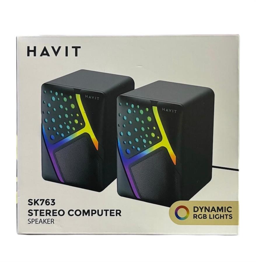 HAVIT PARLANTE STEREO COMPUTER RGB LIGHTS SK763-BK NEGRO