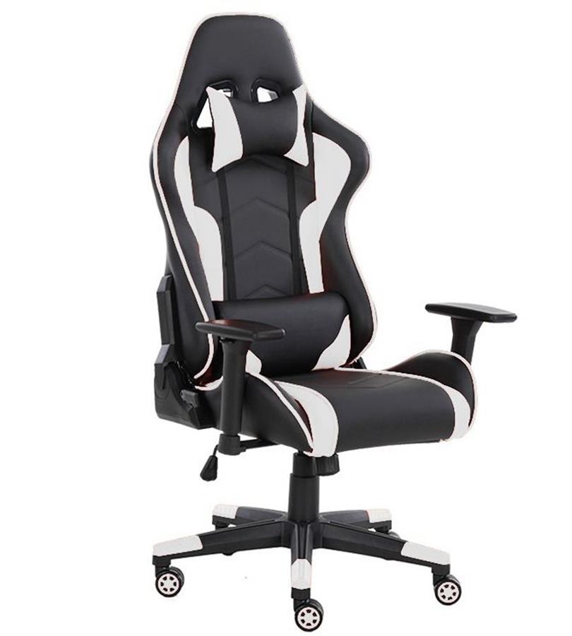SILLA GAMER M1 2025 CON ALMOHADONES NEGRA BLANCA