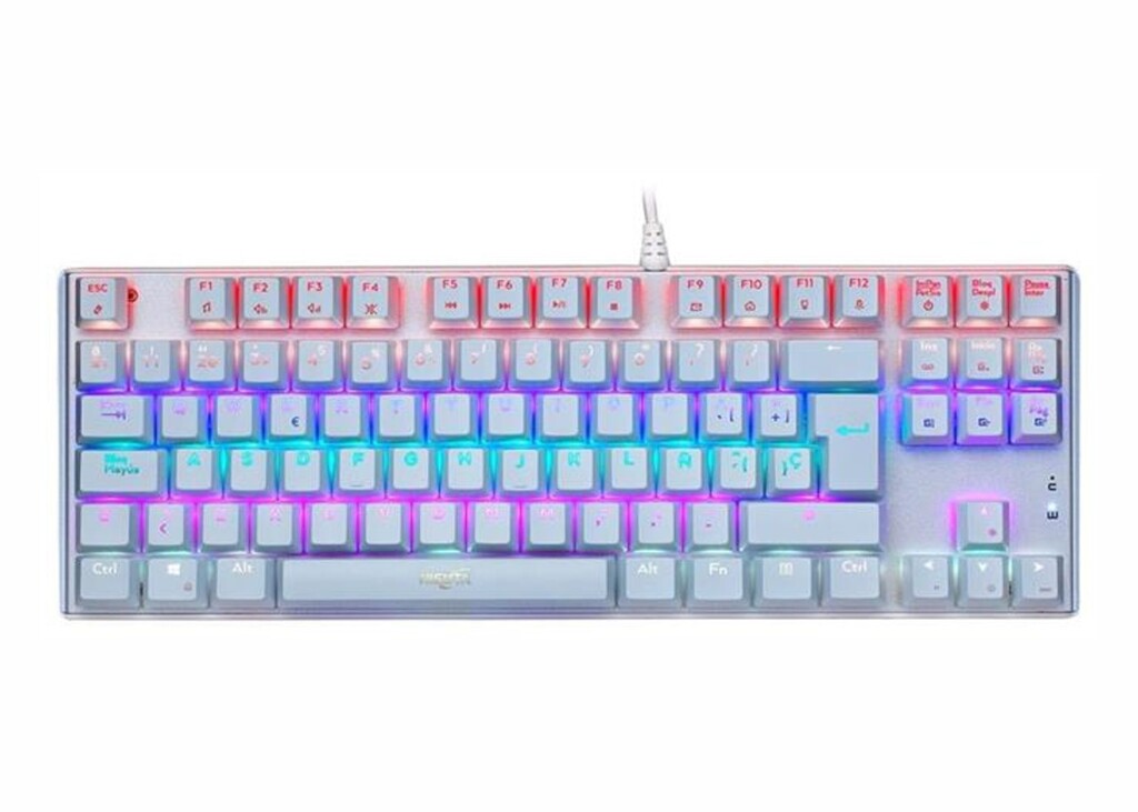NISUTA TECLADO MECANICO GAMER RGB DE 88 TECLAS NS-KBGZ88W WHITE