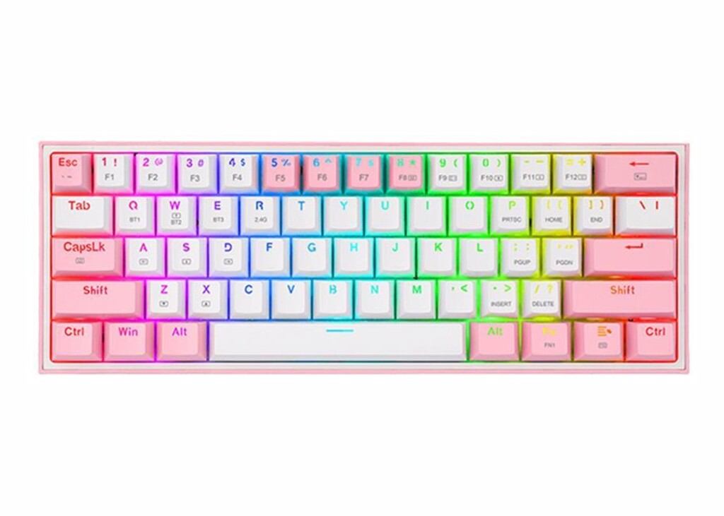 REDRAGON TECLADO GAMER MECANICO FIZZ PRO K616-RGB WHITE/PINK - RED SWITCH