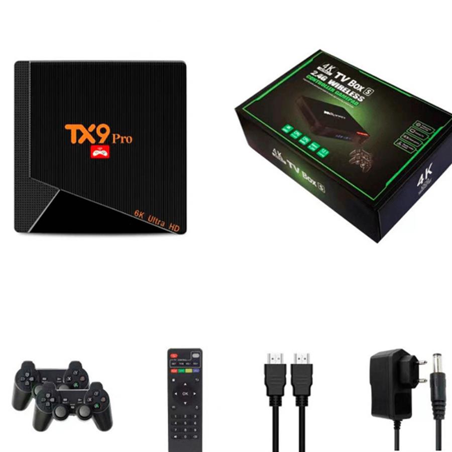 PEISO TV BOX S TX9 PRO 4K CON CONTROL Y 2 2.4G WIRELESS CONTROLLER GAMEPAD