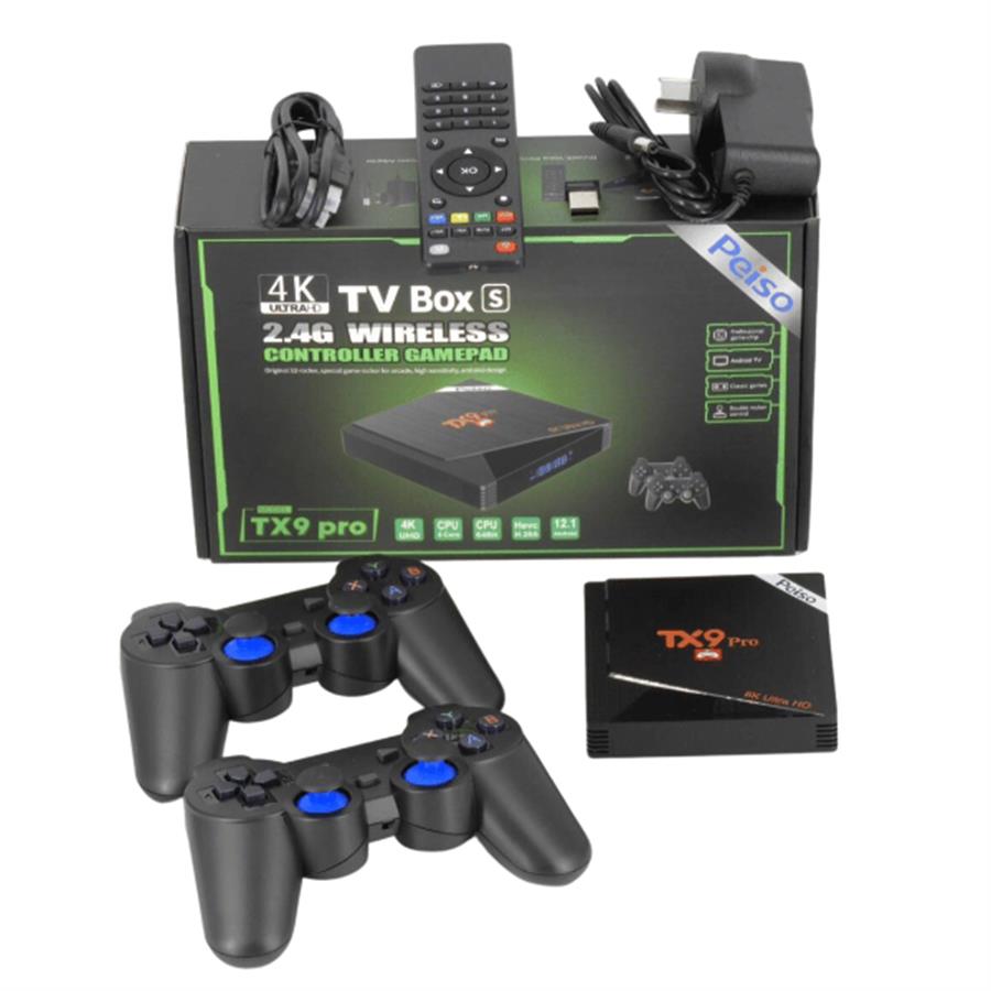 PEISO TV BOX S TX9 PRO 4K CON CONTROL Y 2 2.4G WIRELESS CONTROLLER GAMEPAD