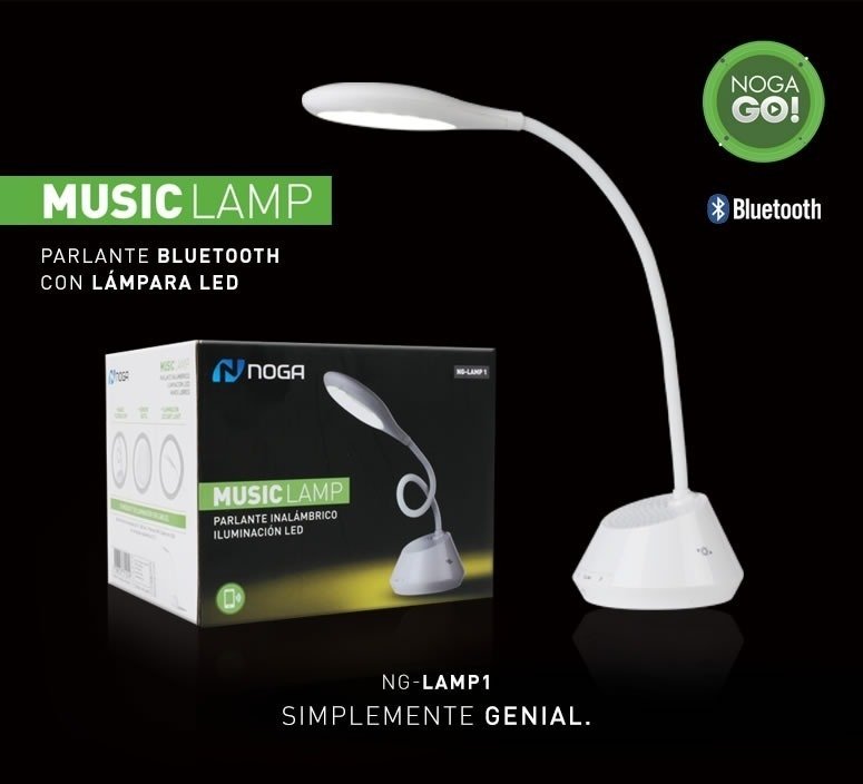 NOGA MUSIC LAMP PARLANTE INALAMBRICO ILUMINACION LED NG-LAMP1