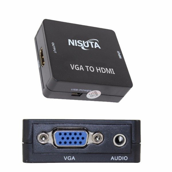 NISUTA CONVERSOR VGA + AUDIO 3.5 MM A HDMI 1080P NS-COVGHD3
